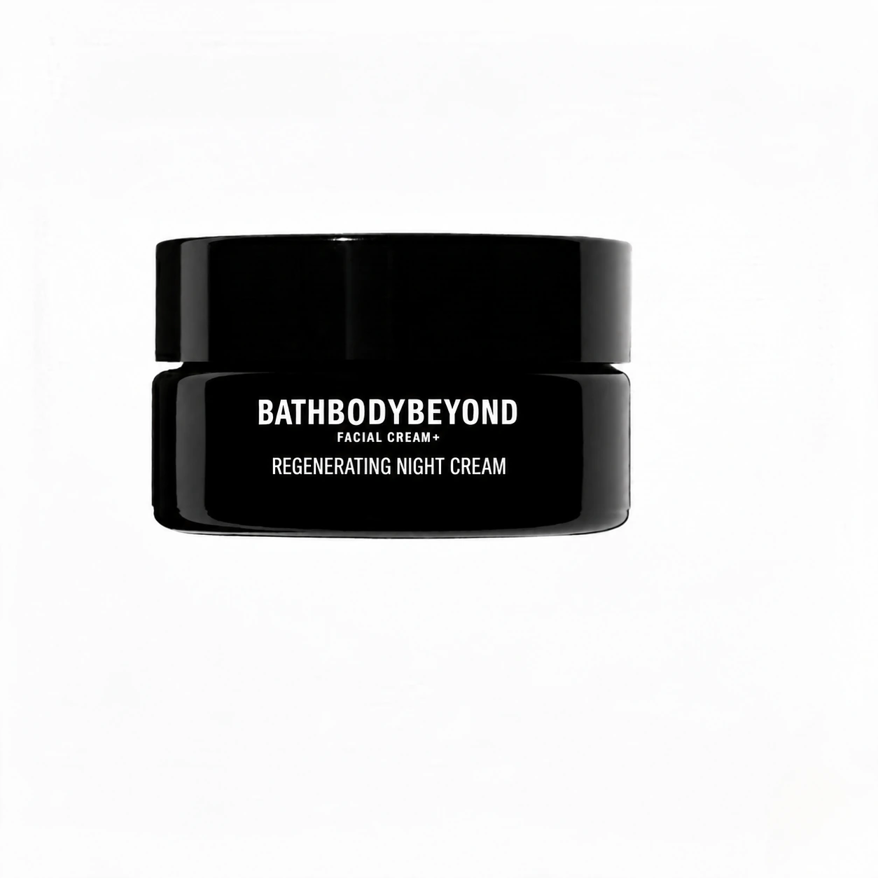 Bath Body Beyond Regenerating Night Cream in a black jar on a clean white background